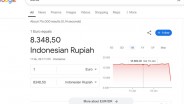 Gak Cuma Dolar AS, Rupiah Juga Mendadak Jadi Rp8.348 per Euro di Google