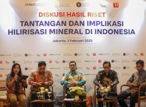 Indef Gelar Diskusi Hasil Riset Tantangan dan Implikasi Hilirisasi Mineral Indonesia