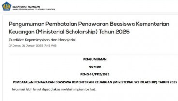 Baru 21 Hari Dibuka, Beasiswa Kemenkeu 2025 Dibatalkan karena Efisiensi Anggaran