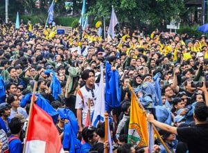 Mahasiswa Gelar Aksi Bertajuk Indonesia Gelap Menyikapi Pemotongan Anggaran Pendidikan