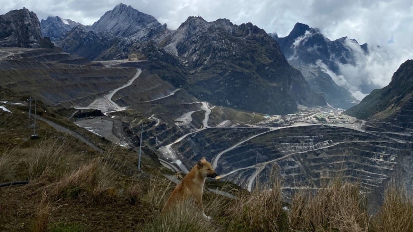 The former Grasberg mining area owned by PT Freeport Indonesia in Mimika, Papua./Bisnis-M. Nurhadi Pratomo