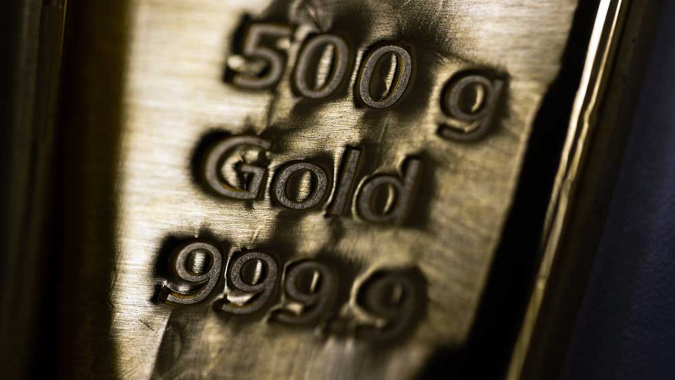 Emas batangan dijual di toko Gold Investments Ltd. di London, Inggris. Bloomberg/Chris Ratcliffe