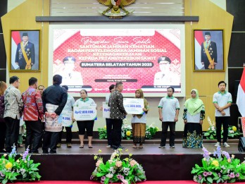 BPJS Ketenagakerjaan Serahkan JKM ke 9 Ahli Waris Sawit Sumsel