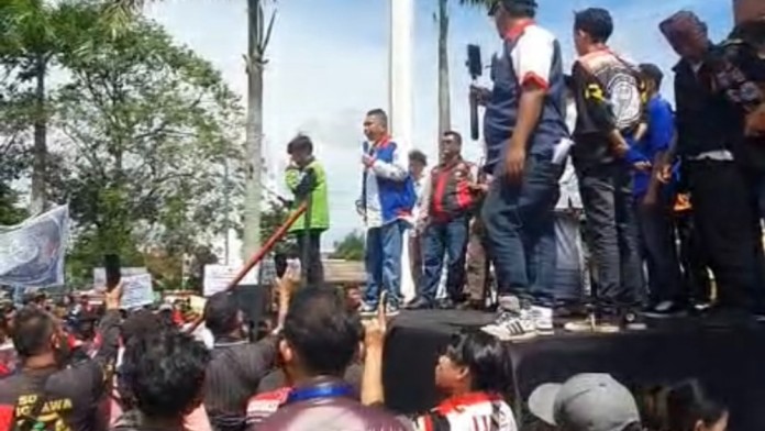 Gelar Aksi Harkitnas 2025, Ribuan Ojol di Sumsel Sampaikan 4 Tuntutan