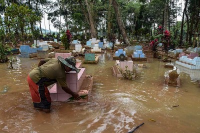 Banjir Akibat Luapan Sungai Citanduy di Kabupaten Ciamis Mulai Surut