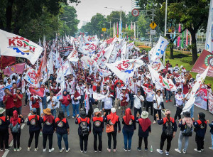 Demo Buruh di Jakarta Menuntut Pemerintah Perketat Aturan Impor Idustri Padat Karya