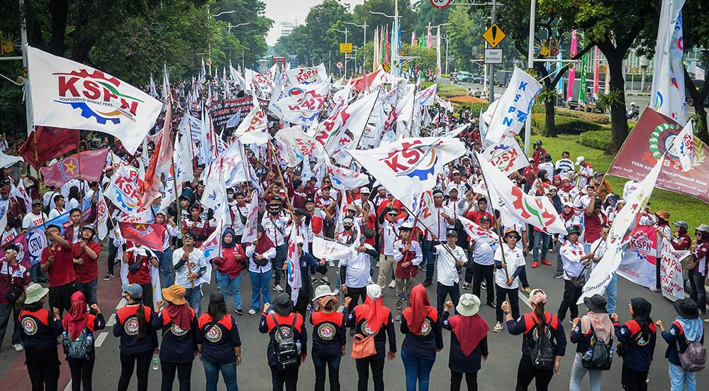 Demo Buruh di Jakarta Menuntut Pemerintah Perketat Aturan Impor Idustri Padat Karya