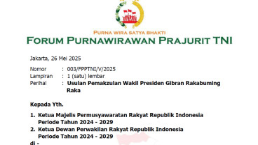 Ini Isi Surat Usulan Pemakzulan Gibran yang Resmi Diterima DPR