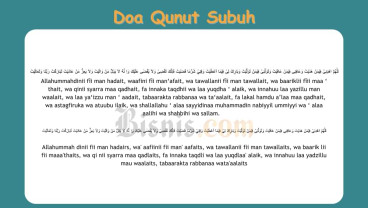 Doa Qunut Subuh Arab, Latin yang Benar dan Lengkap