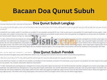 Doa Qunut Subuh Versi Pendek, Panjang beserta Bacaan Latin