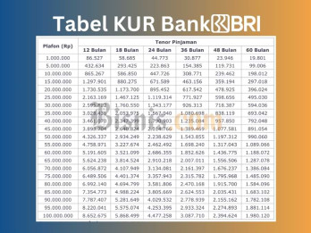 Tabel Angsuran KUR BRI Terbaru 2025, beserta Syarat Pengajuan