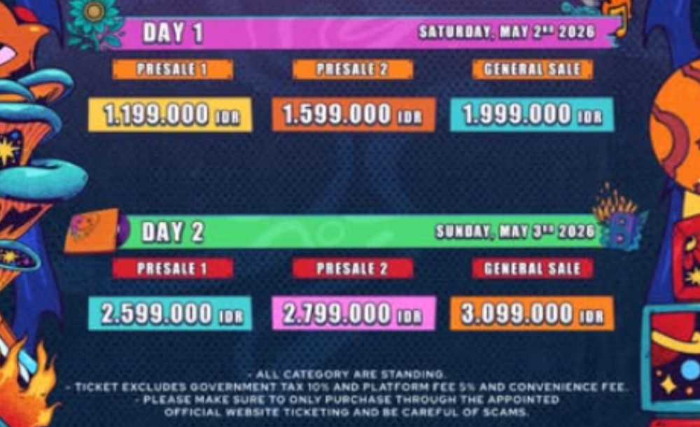Harga Tiket Konser MCR di Hammersonic Jakarta 2026, Termurah Rp2 Jutaan