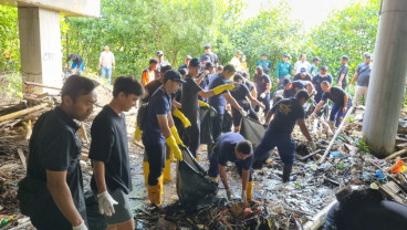Sampah Kiriman di Mangrove Tahura Ngurah Rai Mulai Dibersihkan