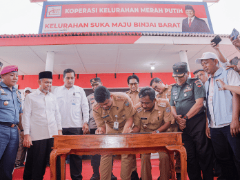 Prabowo Sapa Gubernur Sumut Saat Peluncuran Koperasi Desa Merah Putih