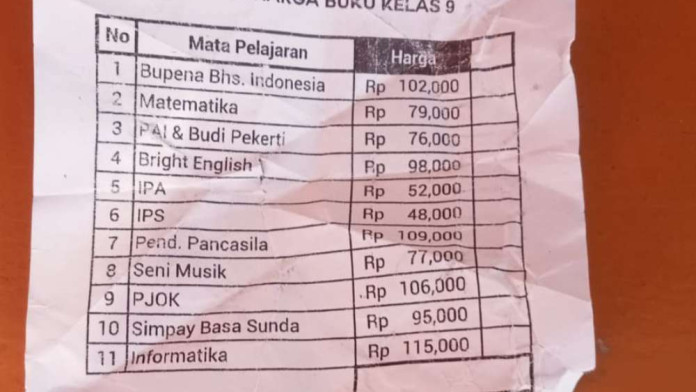 Orang Tua Keberatan, Sekolah Negeri di Cirebon Jual Buku Paket Rp900.000