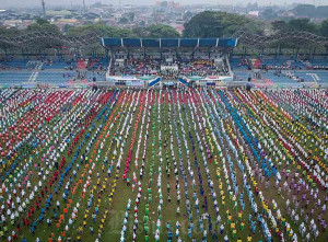 Senam Anak Indonesia Hebat Pecahkan Rekor MURI