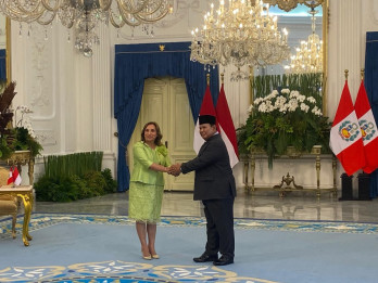 Prabowo Terima Presiden Peru Dina Boluarte di Istana Kepresidenan