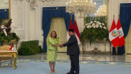 Prabowo Terima Presiden Peru Dina Boluarte di Istana Kepresidenan