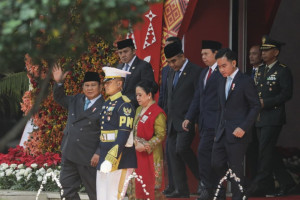 Presiden Prabowo Meninggalkan Gedung Nusantara