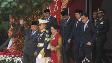 Presiden Prabowo Meninggalkan Gedung Nusantara