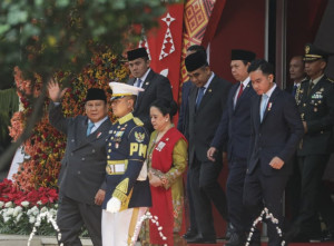 Presiden Prabowo Meninggalkan Gedung Nusantara