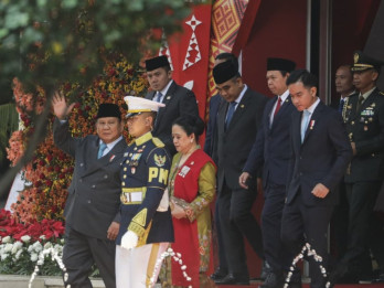 Presiden Prabowo Meninggalkan Gedung Nusantara
