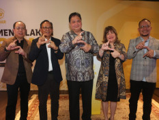 Menko Airlangga dan Apindo Hadiri Peluncuran Media Baru SUAR