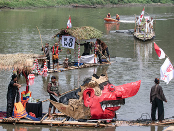 Festival Gethek Tebar Mina di Bengawan Solo, Warga Nostalgia Transportasi Sungai