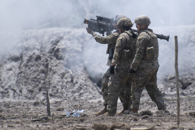 Tentara Amerika Latihan Penembakan Rudal Jarak Dekat Super Garuda Shield 2025