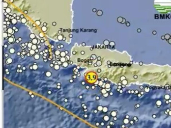 Gempa Magnitudo 3,9 Guncang Sukabumi Jabar Pagi Ini