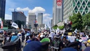 Massa Aksi Demo Buruh Mulai Bergerak ke Kawasan Patung Kuda