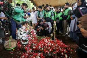 Pemakaman Pengemudi Ojol korban Aksi 28 Agustus