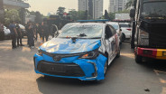 Penampakan Mobil Provost Hancur saat Aksi Demo Mahasiswa di Polda Metro Jaya