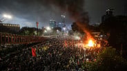 Massa Mundur dari Polda Metro Jaya Dihalau Water Canon dan Gas Air Mata