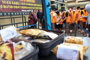 Pemusnahan Barang Bukti Narkotika di Makassar