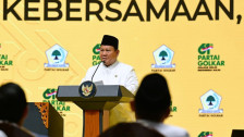 Prabowo Puji Doa Nusron Wahid di HUT ke-61 Golkar: Apa Pindah Jadi Menag Ya?