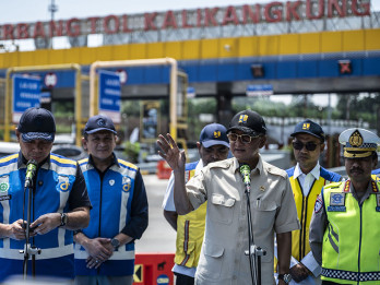 Menteri PU Tinjau Arus Balik Lebaran di GT Kalikangkung