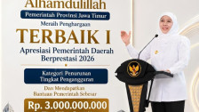 TPT Jatim Turun Konsisten, Gubernur Khofifah Raih Apresiasi Kemendagri