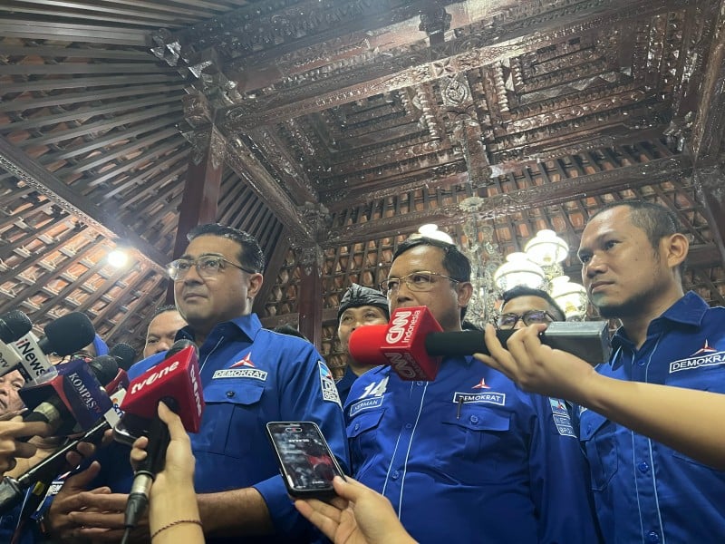 Elite Partai Demokrat memberikan keterangan ke awak media./JIBI-Annisa Nurul Amara