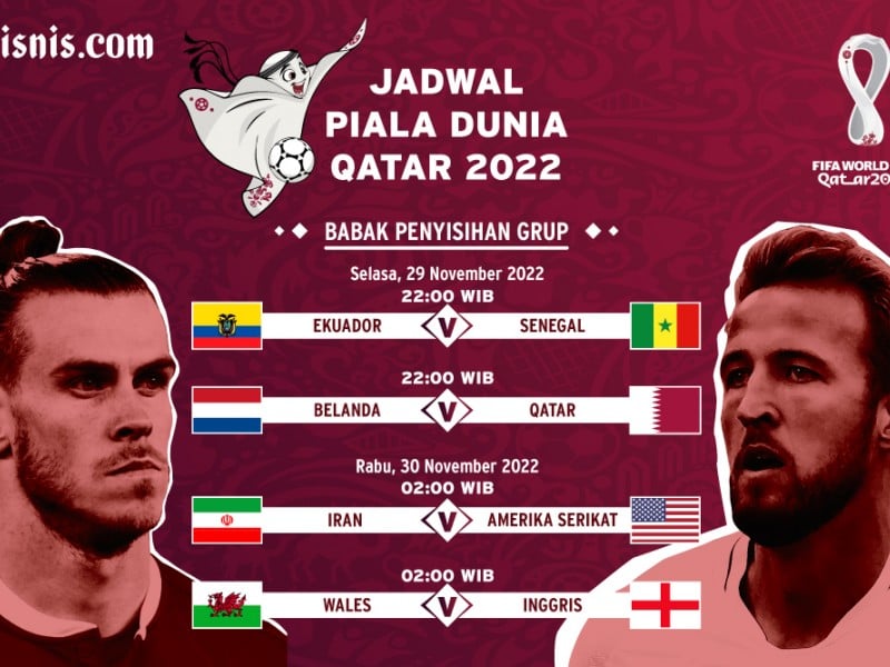 Jadwal Piala Dunia 2022 Hari Ini: Belanda vs Qatar, Wales vs Inggris