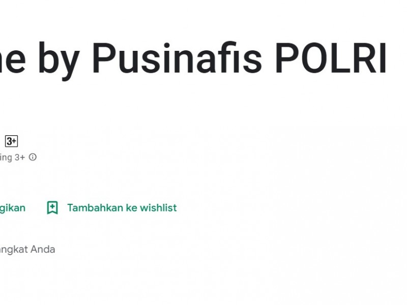 Tangkapan layar aplikasi AK23 Online by PUSINAFIS POLRI