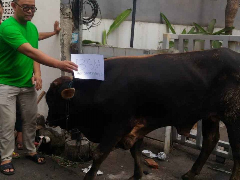 Gelar Qurban, Bisnis Indonesia Gandeng Takmir Masjid Nurul Huda Karet Tengsin