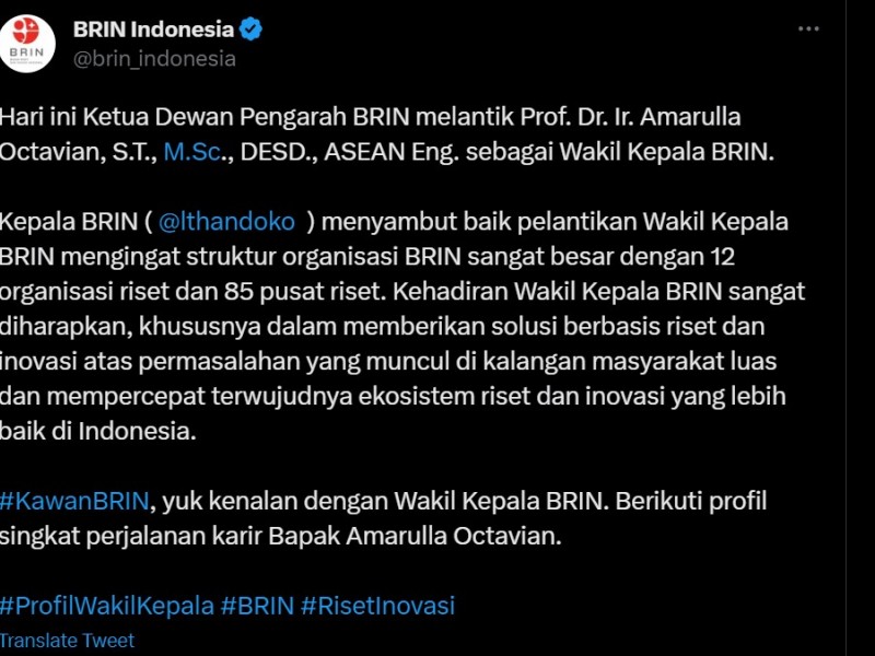 Megawati Lantik Eks Ajudan SBY jadi Wakil Kepala BRIN, Berikut Sepak Terjangnya