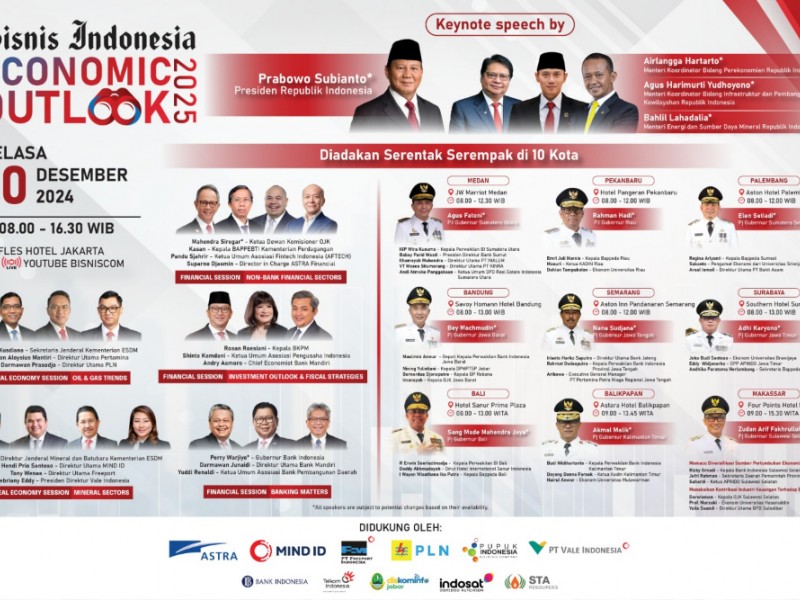 Bisnis Indonesia Economic Outlook 2025 dengan tema 