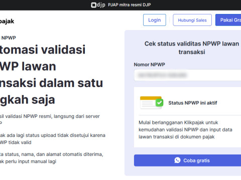Hasil pengecekan NPWP diduga milik Gibran Rakabuming Raka di situs Klik Pajak pada Jumat (20/9/2024).