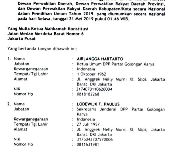 Cek Fakta : Beredar Dokumen Golkar Minta Batalkan Hasil Pemilu, Ini Penelusurannya