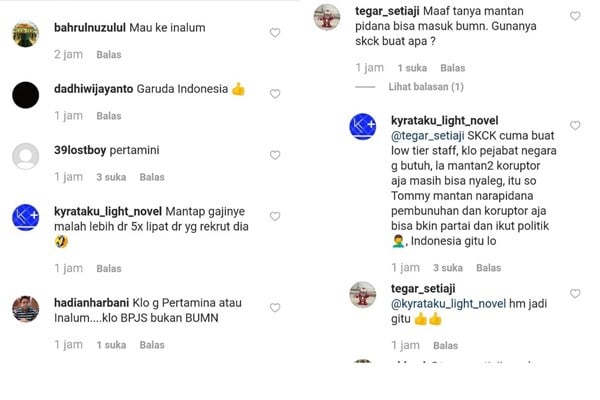 Tebakan Netizen Soal Posisi Ahok, Dirut Pertamina hingga Balai Pustaka