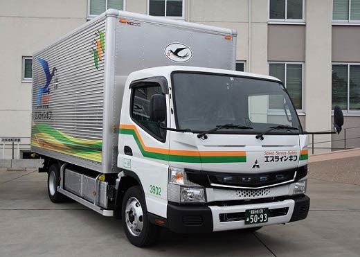 Mitsubishi Fuso Serahkan 5 Truk beban ringan listrik eCanter ke S-line