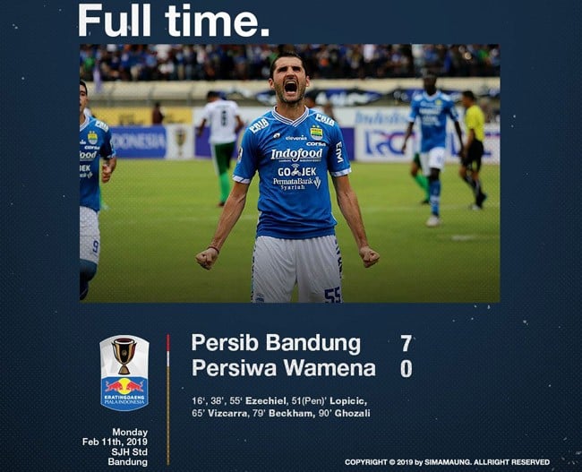 PIALA INDONESIA: Persib Hajar Persiwa 7-0, di 16 Persib Duel Lawan Arema FC