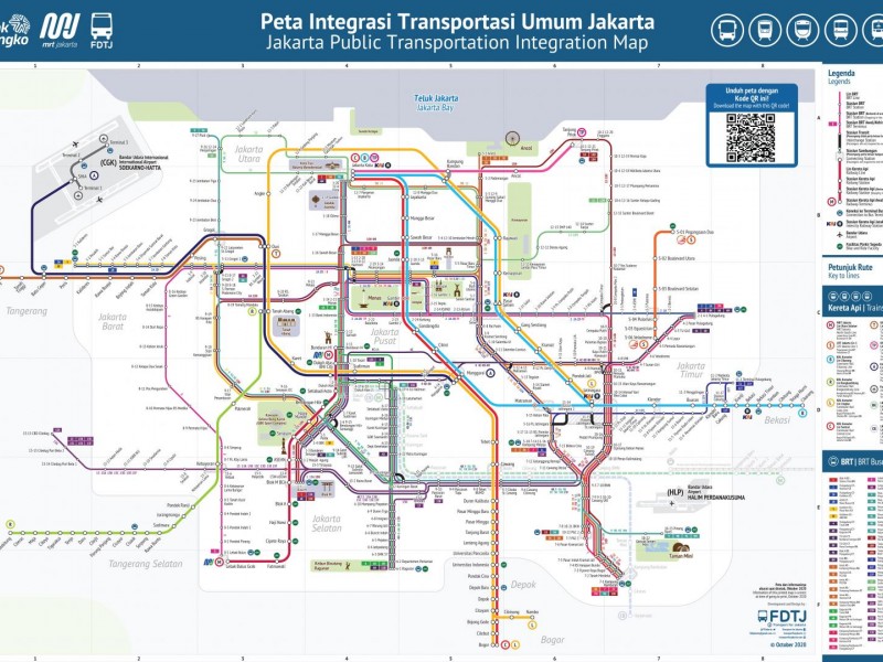 Peta integrasi layanan transportasi umum di Jakarta - Jakartamrt.co.id